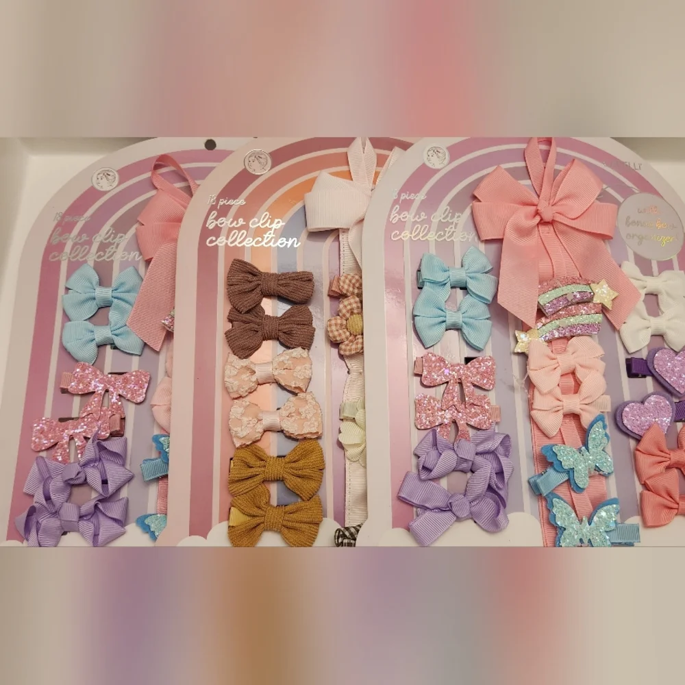 Capelli 18 PK Hair Bow Clips Set Of 3